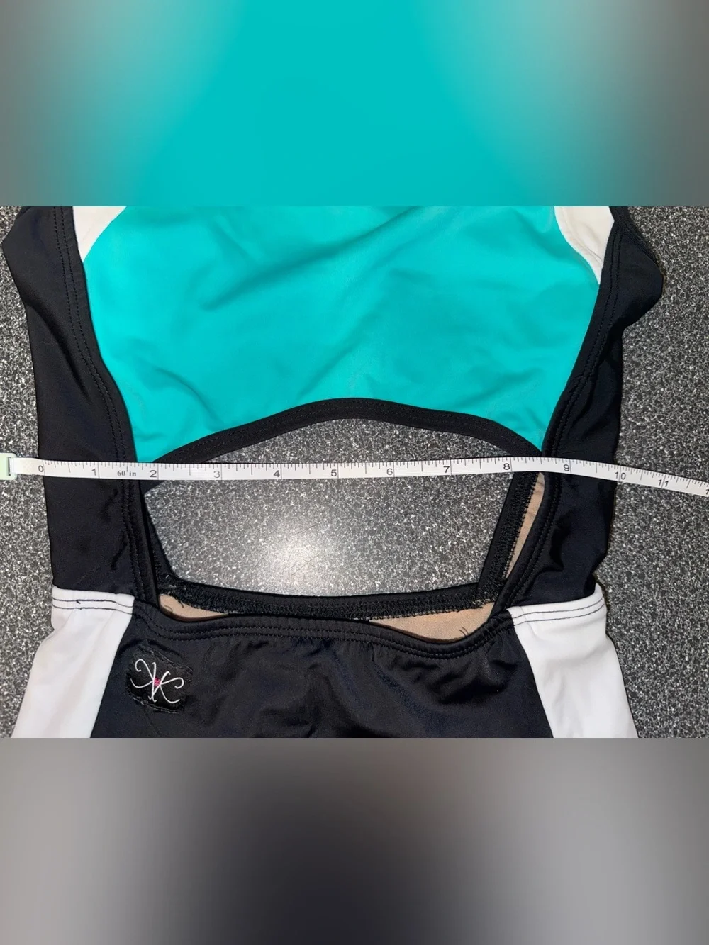 Kandi Kouture Dance Leotard Teal/Black Size Child Large